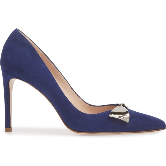 STUART WEITZMAN Stanton 90 Pump, Sapphire Suede - Picture 3 of 8